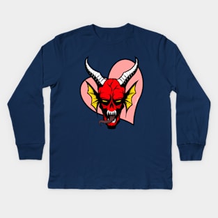 Valentine Hell Demon Kids Long Sleeve T-Shirt